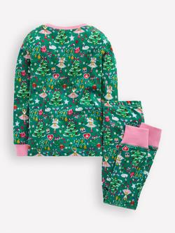 Mini Boden Kids' Cotton Glow-in-the-Dark Snug Pyjama Set, Green Nutcracker - view 2, Green Nutcracker