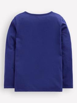 Mini Boden Kids' Riso Cotton Graphic Long Sleeve T-Shirt, Blue Snowmen - view 2, Blue Snowmen