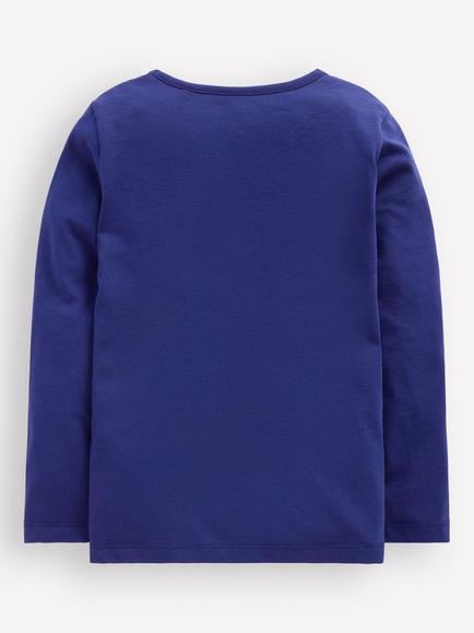 Mini Boden Kids' Riso Cotton Graphic Long Sleeve T-Shirt, Blue Snowmen - view 2, Blue Snowmen