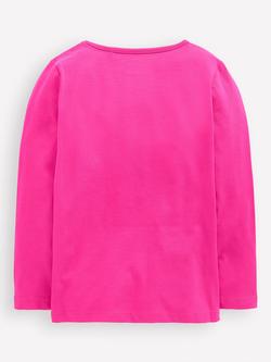 Mini Boden Kids' Riso Cotton Graphic Long Sleeve T-Shirt, Pink Unicorns - view 2, Pink Unicorns
