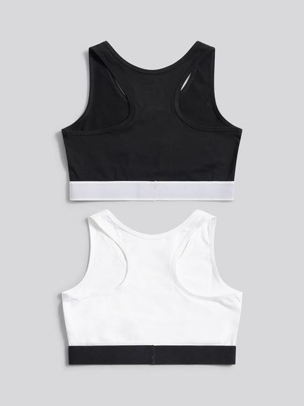 Juicy Couture Kids' Jersey Crop Top, Pack of 2 - view 2, Black/White