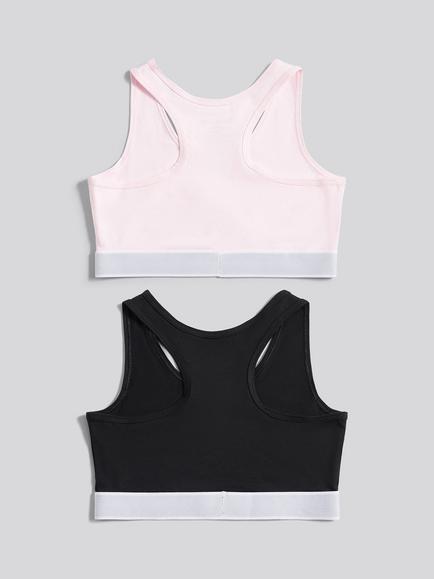 Juicy Couture Kids' Jersey Crop Top, Pack of 2 - view 2, Black/Cherry Blossom