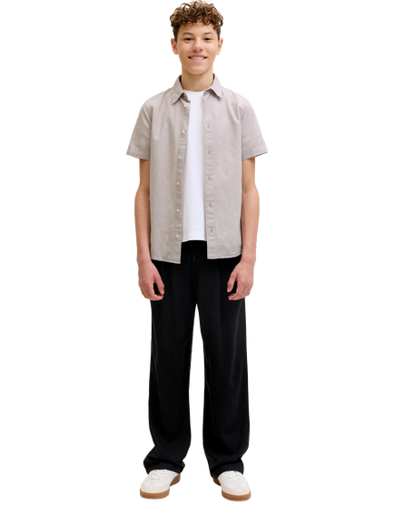 Jack & Jones Kids' Breeze Linen Blend Short Sleeve Shirt, String, String