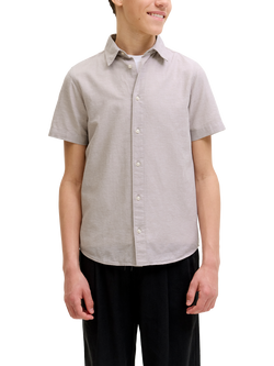 Jack & Jones Kids' Breeze Linen Blend Short Sleeve Shirt, String - view 2, String