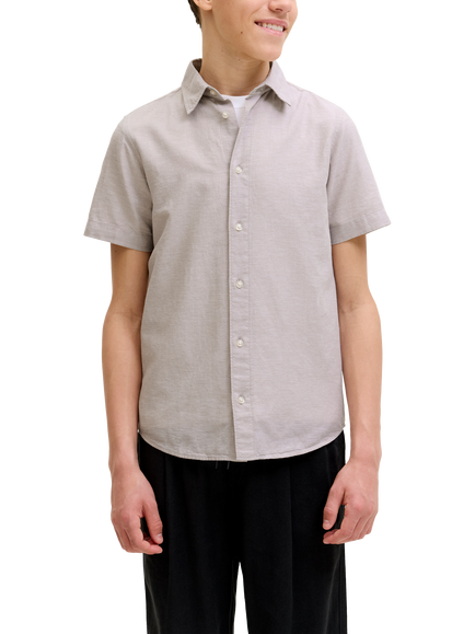 Jack & Jones Kids' Breeze Linen Blend Short Sleeve Shirt, String - view 2, String