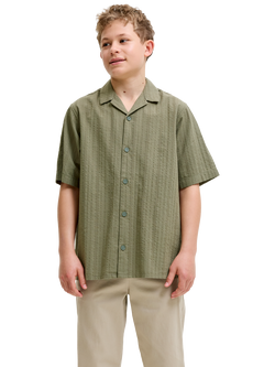 Jack & Jones Kids' Tyson Short Sleeved Shirt, Vetiver, Vetiver