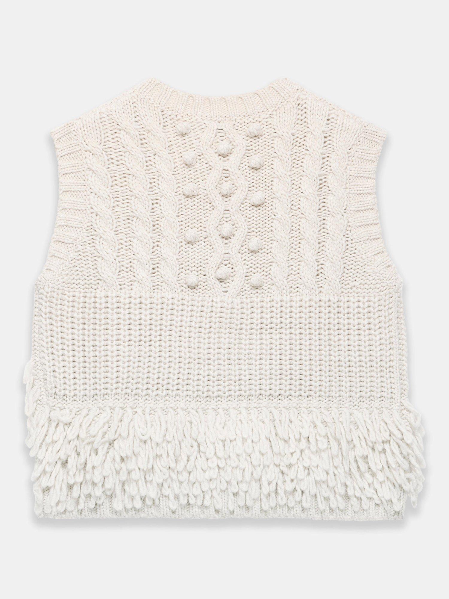 Product image 7 of 7, which shows Mint Velvet Sleeveless High Neck Knit Top, Natural, M