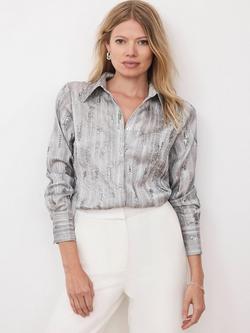 Mint Velvet Sequin Embellished Long Sleeve Blouse - view 2, Grey/Multi