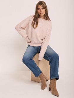 Mint Velvet Sequin Batwing Jumper, Light Pink