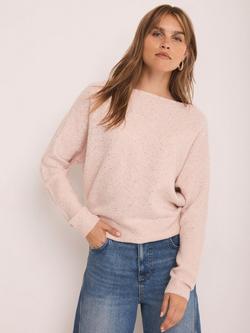 Mint Velvet Sequin Batwing Jumper - view 2, Light Pink