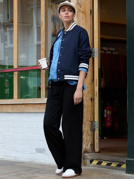Isabella Oliver Eda Maternity Trousers containing LENZING™ ECOVERO™ Viscose, Caviar Black, Caviar Black