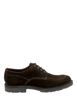 Loake Mowbury Leather Derby Shoes, Dark Brown Suede, Dark Brown Suede