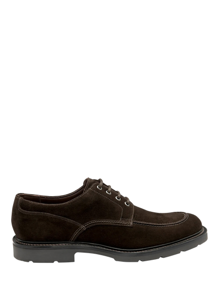 Loake Mowbury Leather Derby Shoes, Dark Brown Suede, Dark Brown Suede