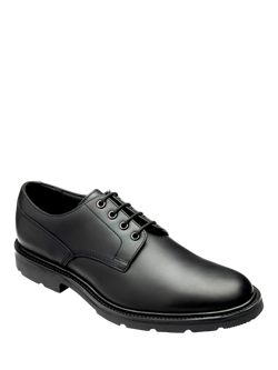 Loake Ryde Leather Derby Shoes - view 2, Black Waxy