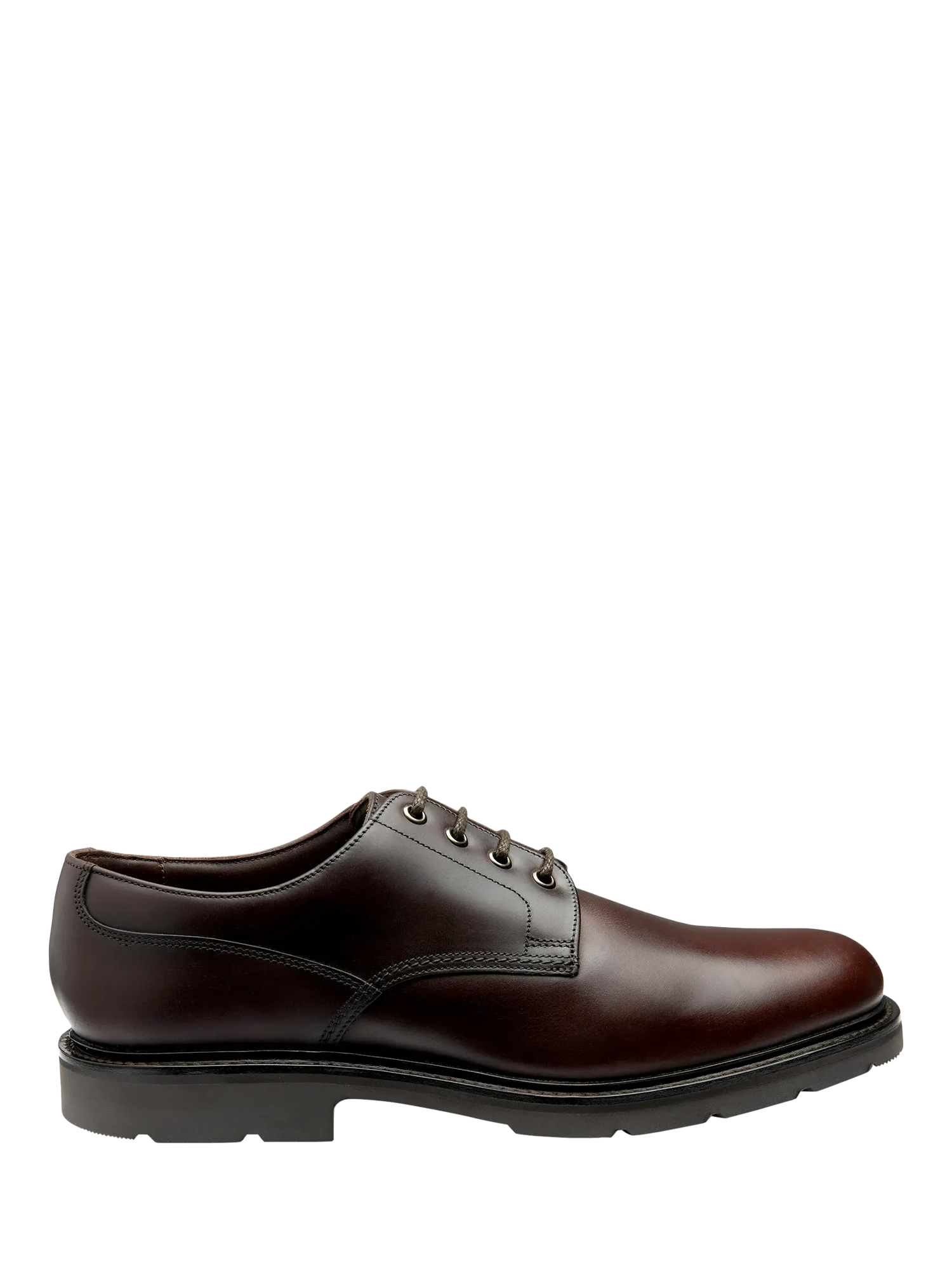 Product image 1 of 3, which shows Loake Ryde Leather Derby Shoes, Brown Waxy, 7
