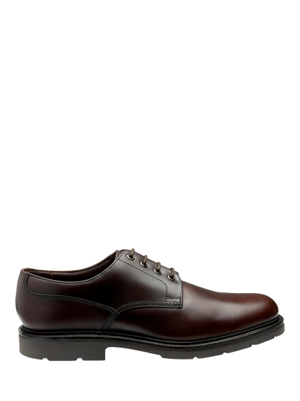 Loake Ryde Leather Derby Shoes, Brown Waxy