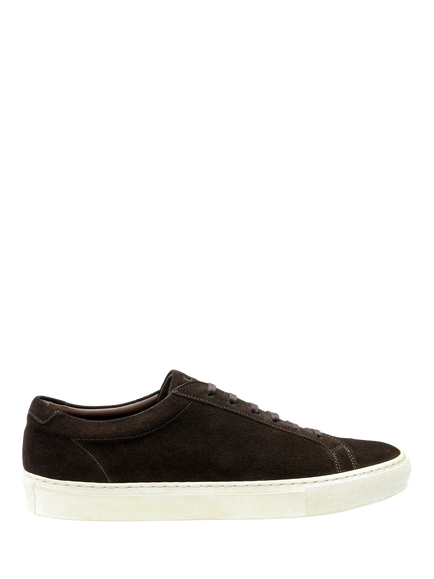 Loake Sprint Lace Up Suede Trainers, Dark Brown, Dark Brown