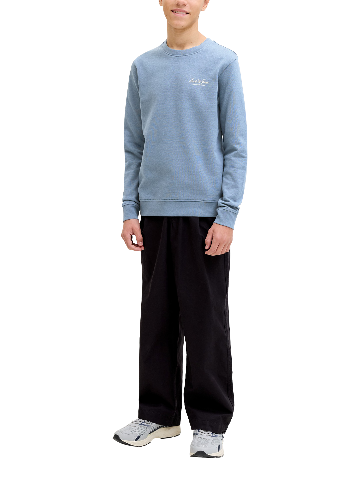 Product image 1 of 7, which shows Jack & Jones Kids' Archive Sweatshirt, Blue Mirage, 8 years