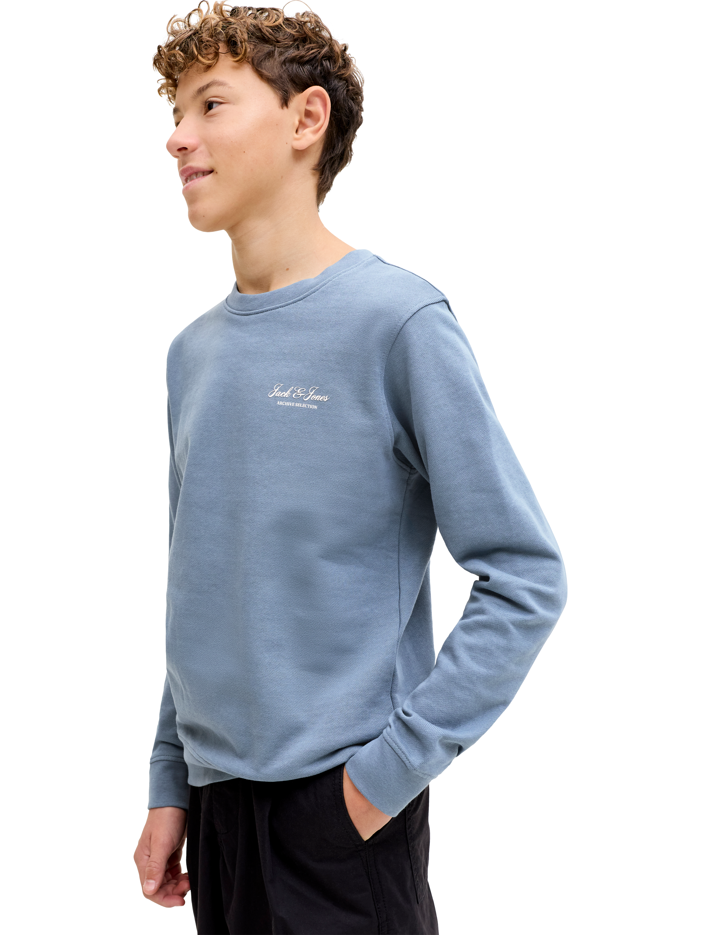 Product image 3 of 7, which shows Jack & Jones Kids' Archive Sweatshirt, Blue Mirage, 8 years