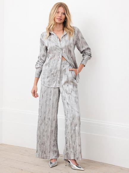 Mint Velvet Tailored Wide Leg Trousers, Grey