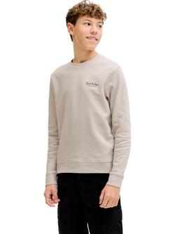 Jack & Jones Kids' Archive Crew Neck Sweatshirt, Moonbeam, Moonbeam