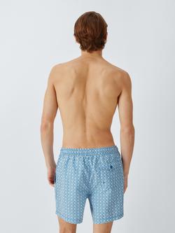 John Lewis Geometric Print Swim Shorts, Nouvean Blue - view 2, Nouvean Blue