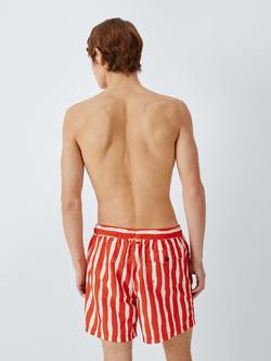 John Lewis Classic Stripe Swim Shorts, Red Clay - view 2, Red Clay
