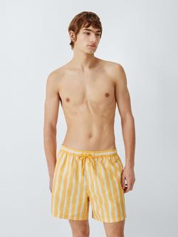 John Lewis Classic Stripe Swim Shorts, Yellow, Yellow