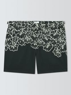 John Lewis Tailored Floral Monogram Print Swim Shorts, Black Multi, Black Multi