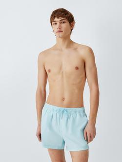 John Lewis Shorter Length Seersucker Stripe Swim Shorts, Aqua, Aqua