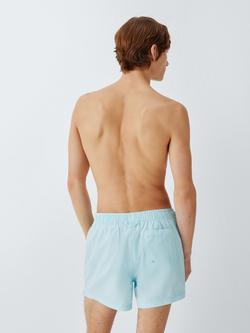John Lewis Shorter Length Seersucker Stripe Swim Shorts, Aqua - view 2, Aqua