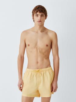 John Lewis Shorter Length Seersucker Stripe Swim Shorts, Yellow, Yellow