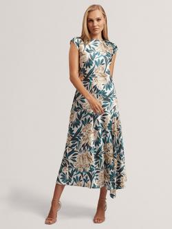Ted Baker Aibee Cap Sleeve Floral Print Midi Dress, Multi, Multi