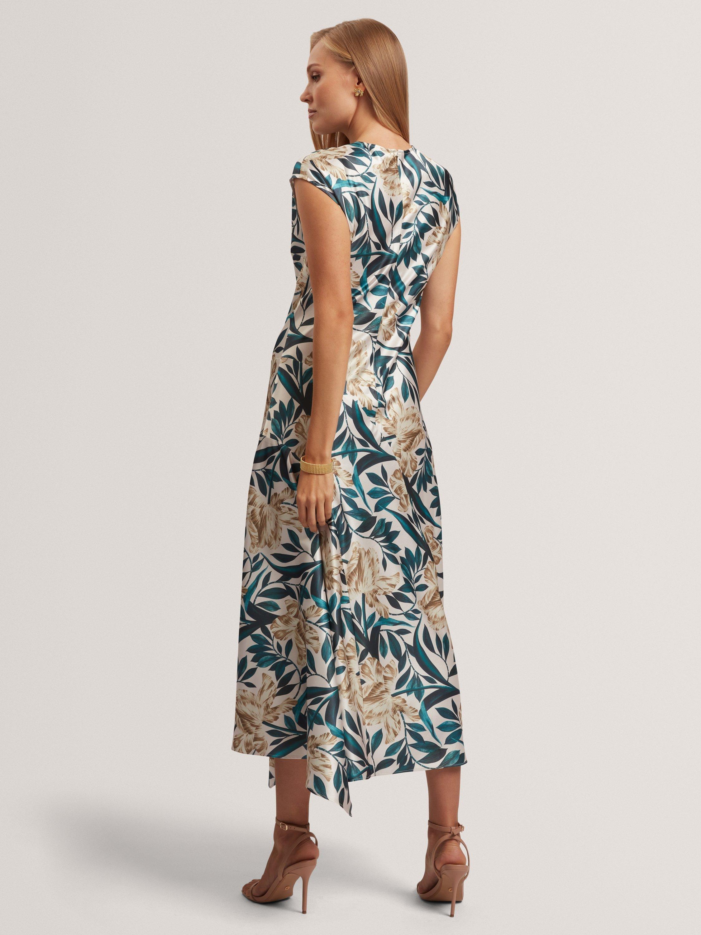 Product image 3 of 7, which shows Ted Baker Aibee Cap Sleeve Floral Print Midi Dress, Multi, 8