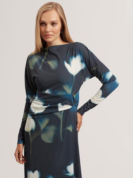 Ted Baker Talhaaa Floral Print Midi Wrap Dress, Blue/Multi - view 2, Blue Multi