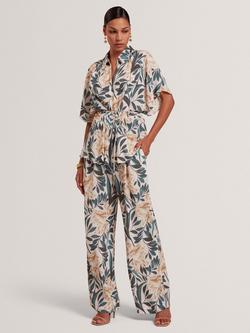 Ted Baker Griesha Floral Trousers, Cream, Cream