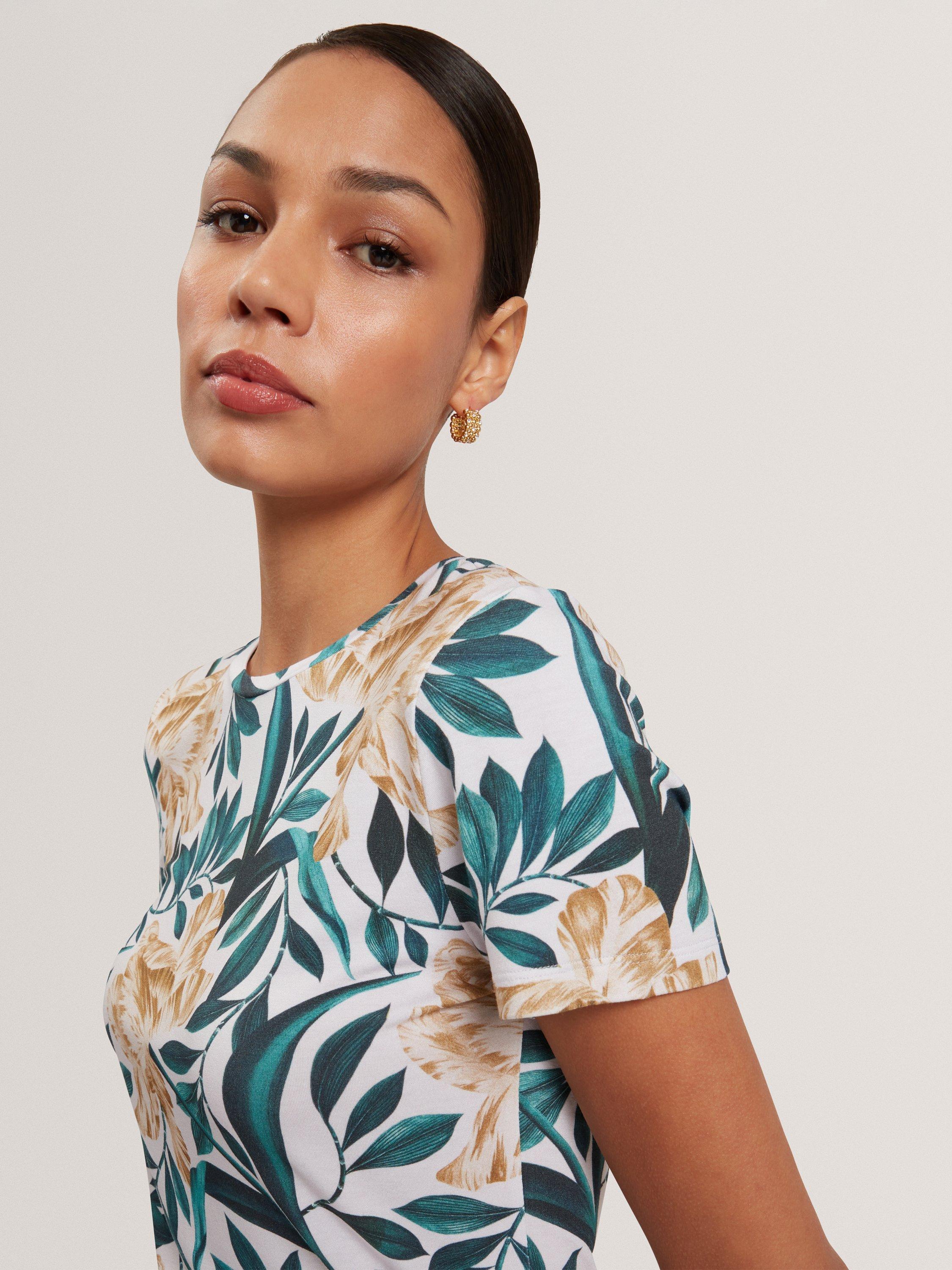 Product image 3 of 7, which shows Ted Baker Selley Floral T-Shirt, Cream, 8