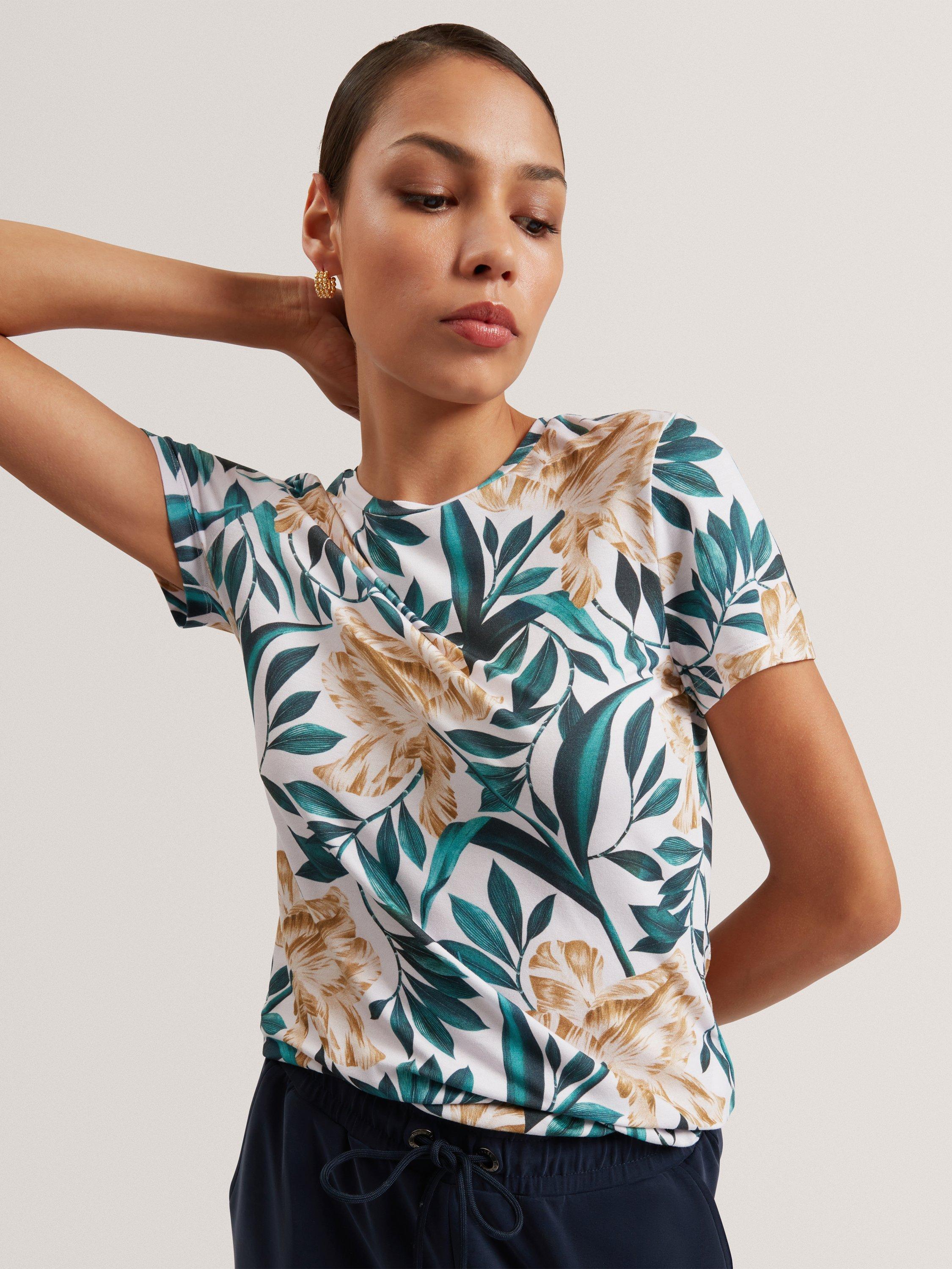 Product image 4 of 7, which shows Ted Baker Selley Floral T-Shirt, Cream, 8