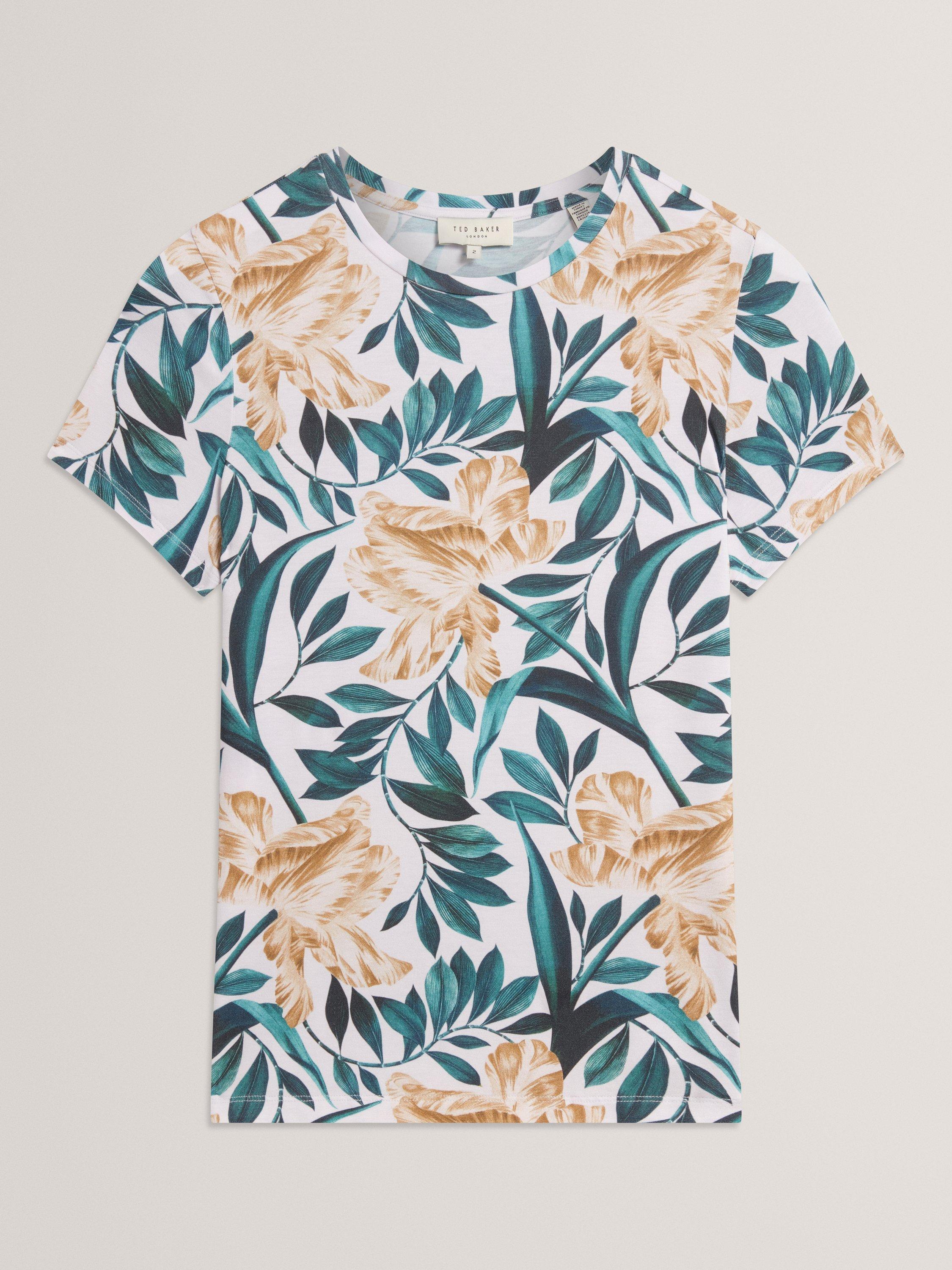 Product image 6 of 7, which shows Ted Baker Selley Floral T-Shirt, Cream, 8
