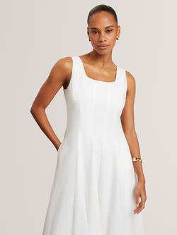 Ted Baker Addisa Linen Rich Midi Dress, White - view 2, White