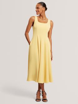 Ted Baker Arlott Sleeveless Midi Dress, Light Yellow, Light Yellow