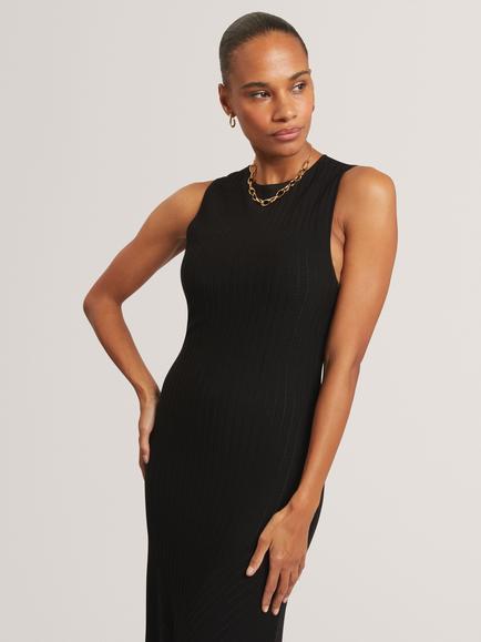 Ted Baker Casandr Stitch Bodycon Midi Dress, Black - view 2, Black