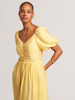 Ted Baker Orlaah Puff Sleeve Midi Dress - view 2, Yellow