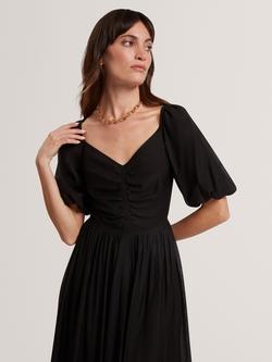 Ted Baker Orlaah Puff Sleeve Midi Dress - view 2, Black