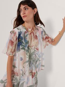 Ted Baker Nansii Pleated Floral Top, Pink - view 2, Pink