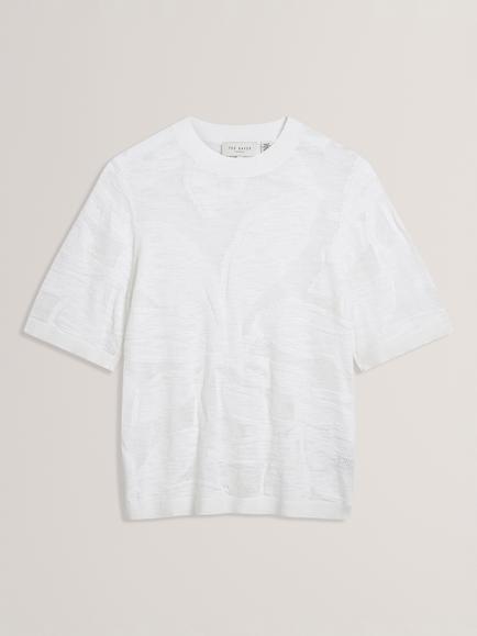 Ted Baker Zoraya Floral T-Shirt, Ivory, Ivory
