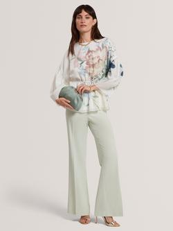 Ted Baker Ahlanza Floral Peplum Top, White/Multi, White/Multi