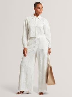 Ted Baker Luinna Embroidered Cropped Shirt, White, White