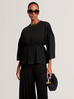 Ted Baker Ottiie Peplum Hem Top, Black, Black