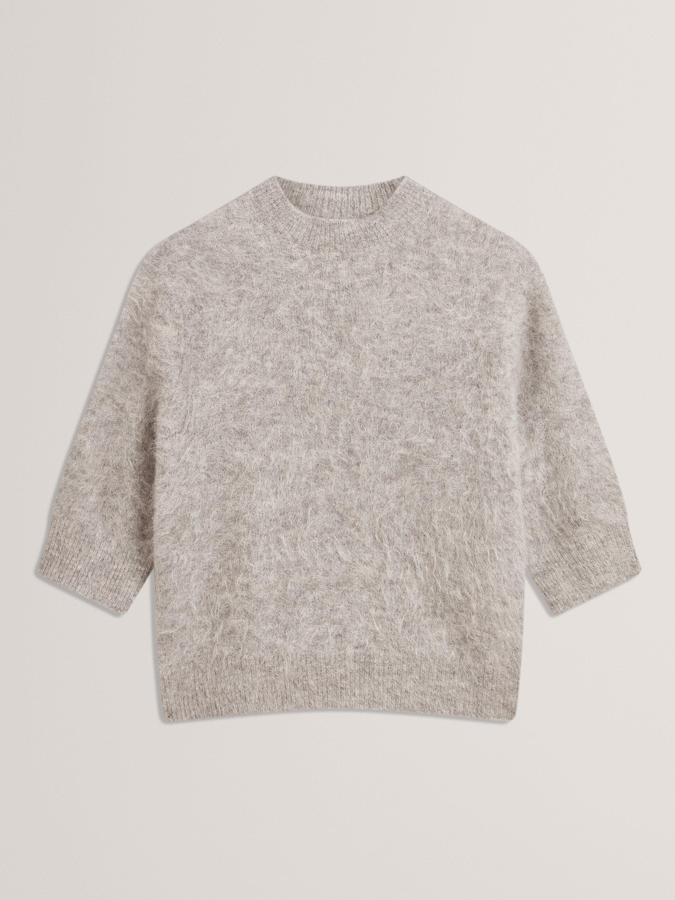 Product image 4 of 7, which shows Ted Baker Antata Short Sleeve Alpaca Blend Knit Jumper, Grey, 8